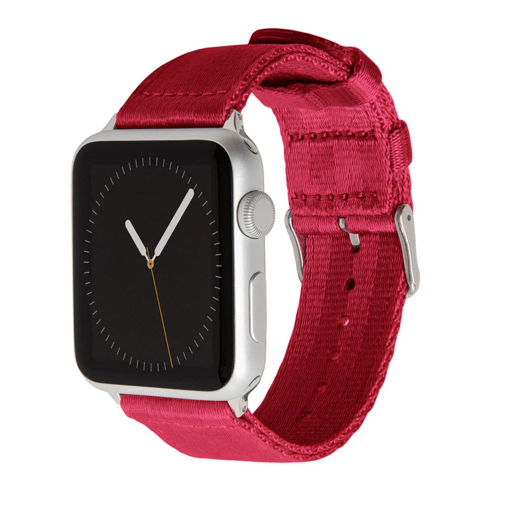 Apple Watch Seat Belt Nylon - Red/Stainless, ARC-AWSB-REDS42, ARC-AWSB-REDS38