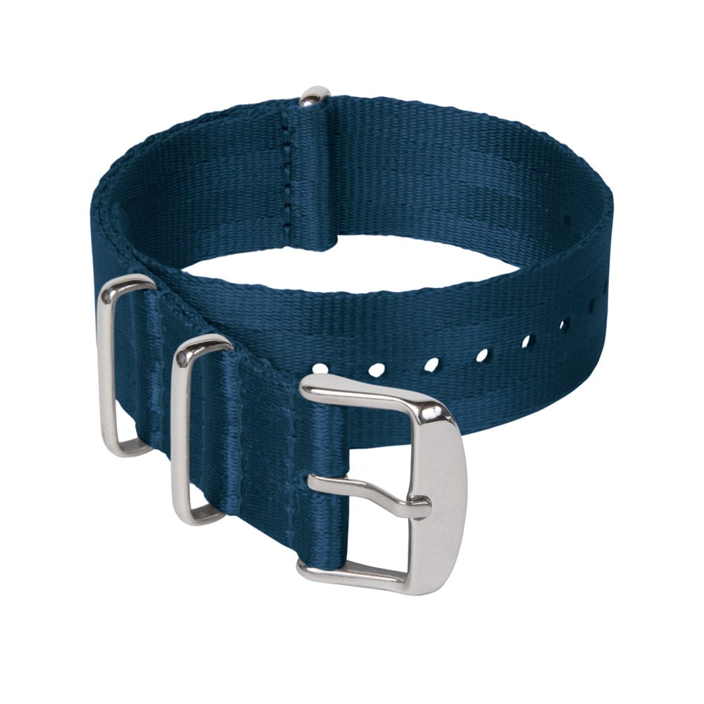 Seat Belt Nylon Military Style Watch Band - Navy, Stainless Hardware – main product photo