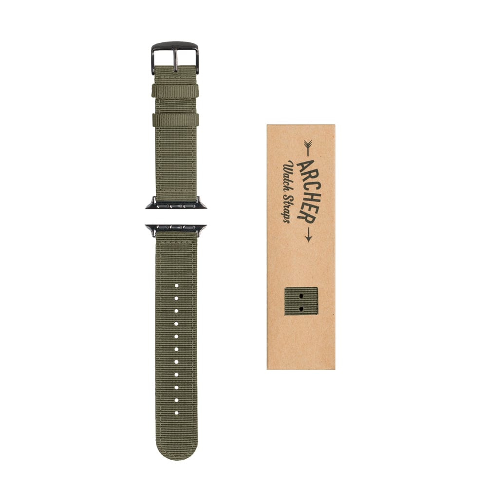 Apple Watch Nylon - Olive/Black, ARC-AWNYL-OLVB42, ARC-AWNYL-OLVB38