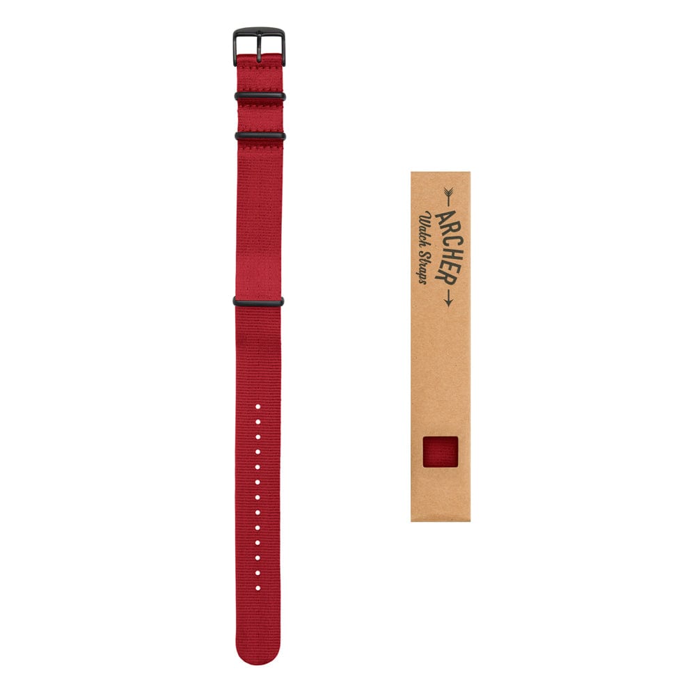 Seat Belt NATO - Red, Black Hardware, ARC-SBNATO-REDB22, ARC-SBNATO-REDB20, ARC-SBNATO-REDB18