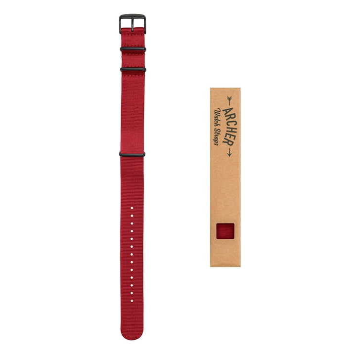 Seat Belt NATO - Red, Black Hardware, ARC-SBNATO-REDB22, ARC-SBNATO-REDB20, ARC-SBNATO-REDB18