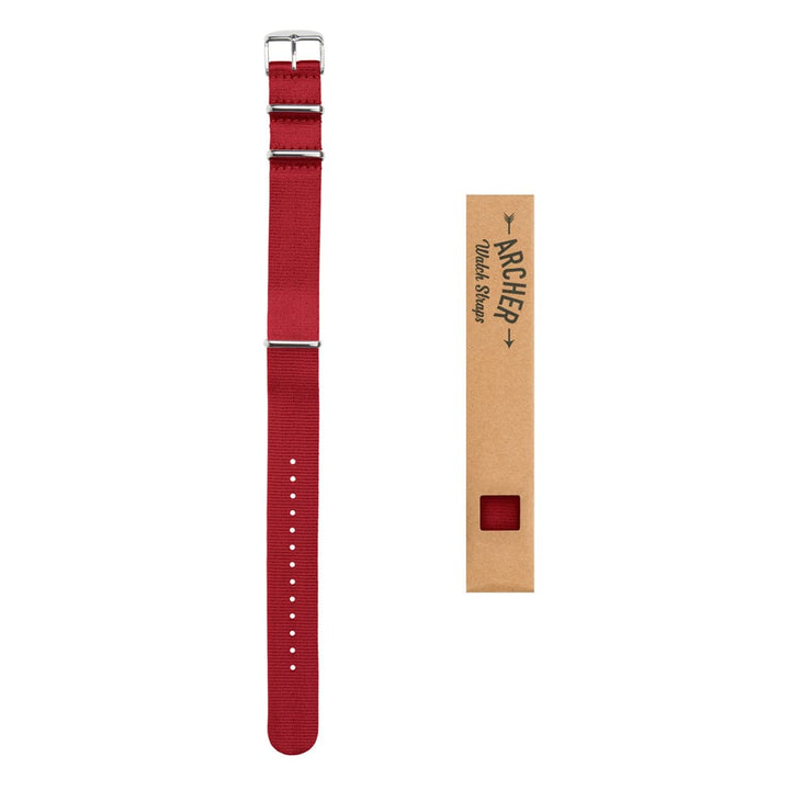 Seat Belt NATO - Red, Stainless Hardware, ARC-SBNATO-RED22, ARC-SBNATO-RED20, ARC-SBNATO-RED18