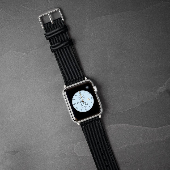 Apple Watch Nylon - Black/Stainless, ARC-AWNYL-BLKS42, ARC-AWNYL-BLKS38